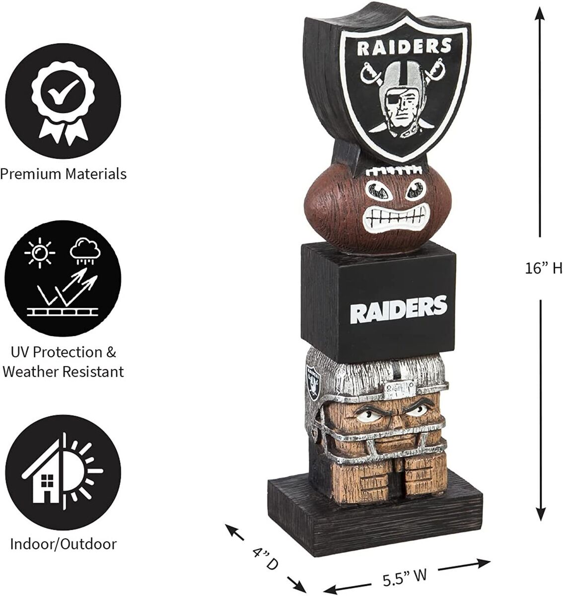 Unique Las Vegas Raiders Tiki Totem – Perfect for Fans and Collectors