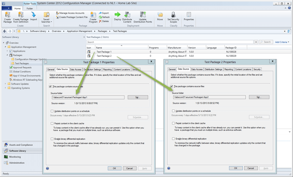 sccm copy a file in a package then run it