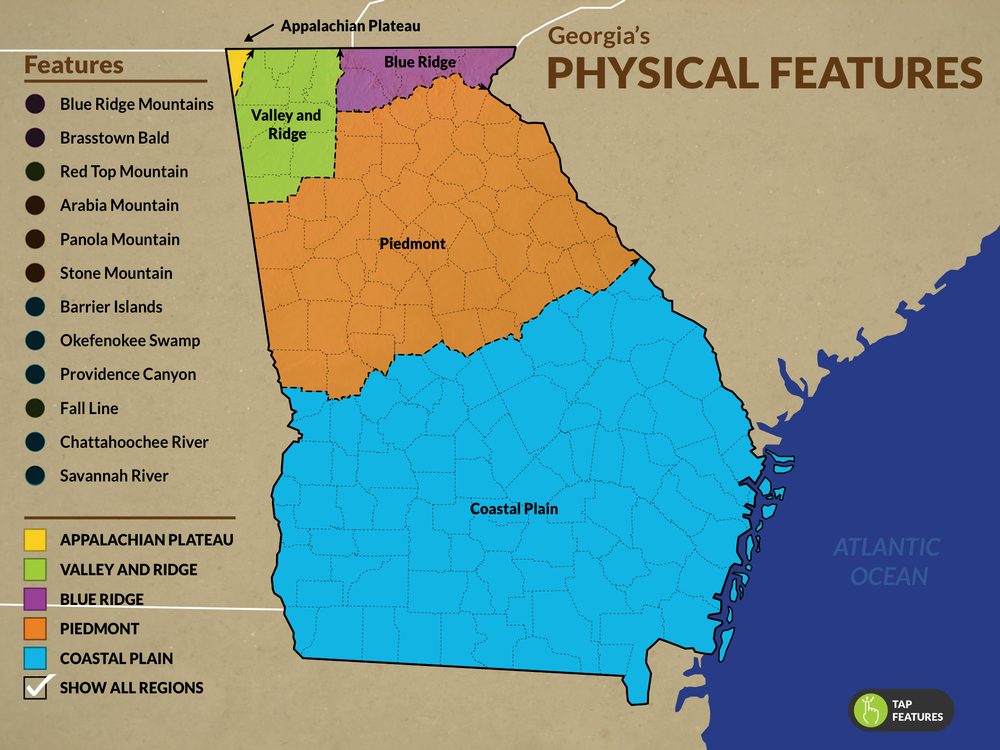 6 Major Physical Features in Georgia on a Map: A Complete Guide