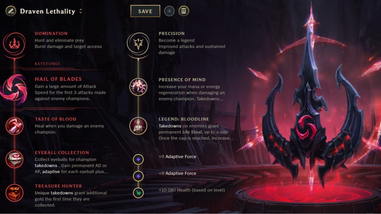 Draven ARAM Runes: Lethal Tempo or Hail of Blades?