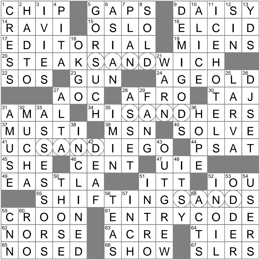 Crossword Help: Feature of Many a John Coltrane Tune Answer!