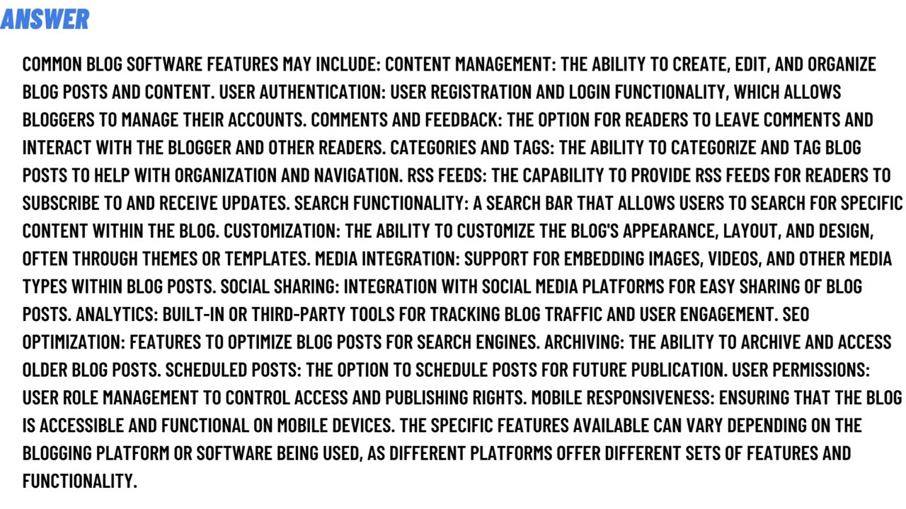 Must-Have Blog Software Features: Common Options to Select All That Apply