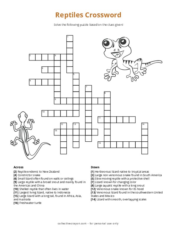 Iguana Feature Crossword Puzzle: Test Your Knowledge on These Cool Reptiles!