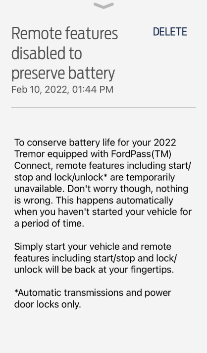 Remote Features Disabled to Preserve Battery? Understand This Message to Save Energy.